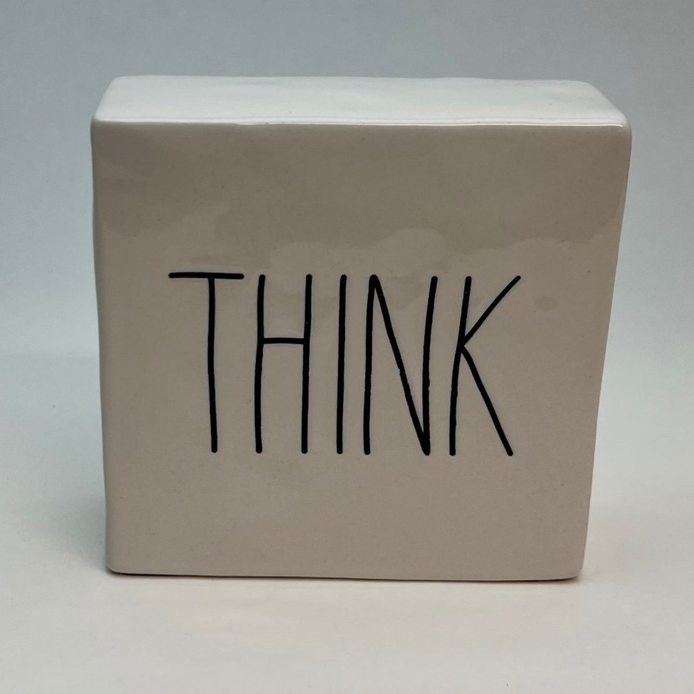 Rae Dunn by Magenta Ceramic THINK/EVOLVE box sign